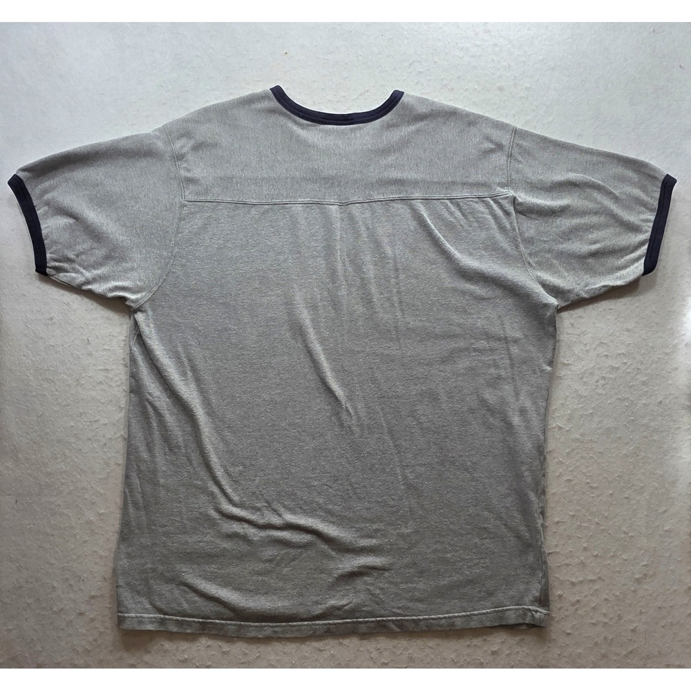 Polo Ralph Lauren Vintage Men's Gray Blue Ringer Polo USA V-Neck Shirt. Size L - Picture 3 of 8
